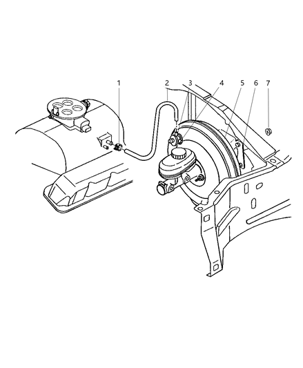 2001 Dodge Dakota Brake Booster Diagram for 5013132AB