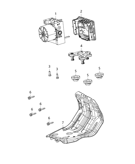 2018 Jeep Wrangler All-new Model Hydraulic Control Unit And ABS Module Diagram 1 - Thumbnail