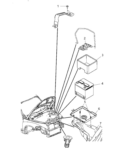 2010 Chrysler PT Cruiser Battery Storage Diagram for BB26R450AA