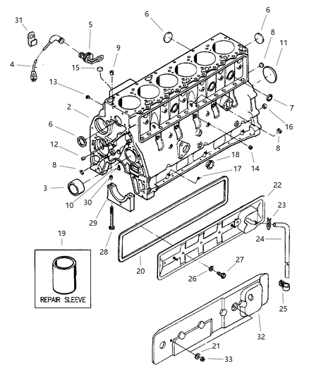 1998 Dodge Ram 1500 Engine Complete Diagram for R8464881AA