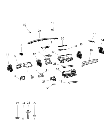 2019 Ram 2500 Speaker Grille, Black, Passenger Side Diagram for 6NK20TX7AB