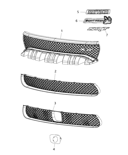 2018 Dodge Charger Nameplate, Front Diagram for 68272519AA