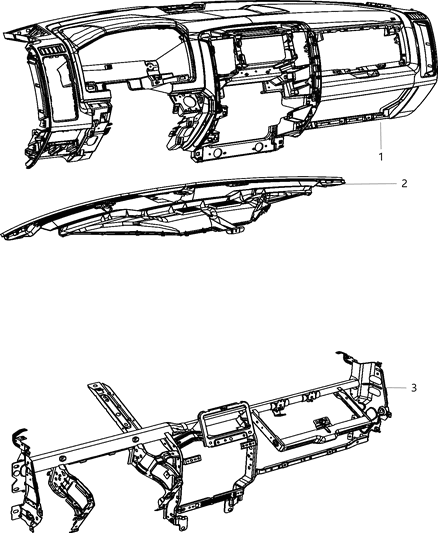 2015 Ram 3500 Cab Chassis Instrument Panel & Structure Diagram