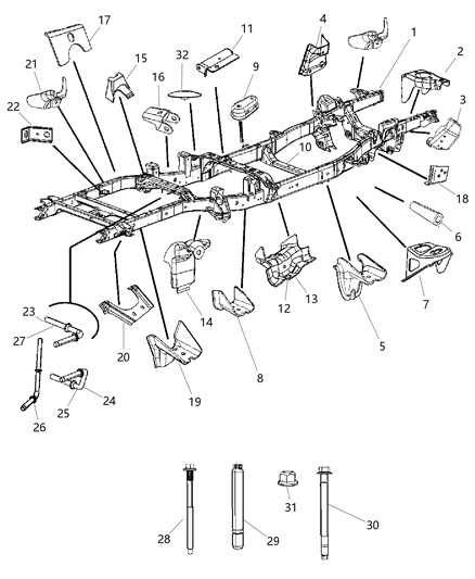 2012 Ram 3500 Pickup Frame, Complete Diagram 2 - Thumbnail