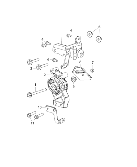 2017 Ram 1500 Engine Mounting Right Side Diagram 3 - Thumbnail