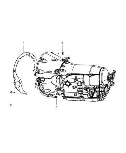2013 Dodge Challenger Mounting Bolts of Automatic Transmission Diagram