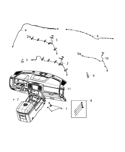 2019 Ram 1500 Cable Antenna Diagram for 68405263AA