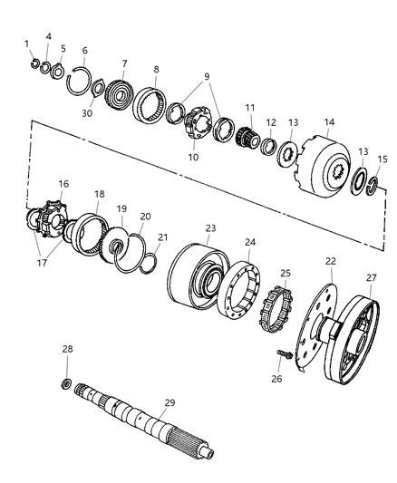 1998 Jeep Grand Cherokee Gear Train of Automatic Transmission Diagram