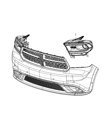 2020 Dodge Durango Lamps, Front Diagram 3 - Thumbnail