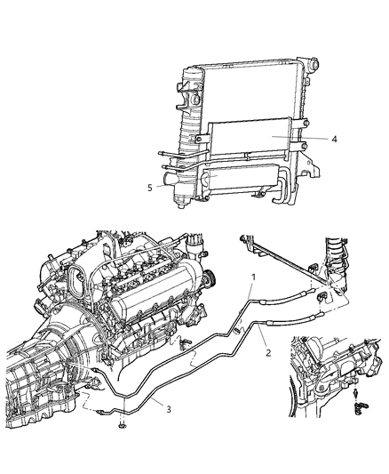 2004 Dodge Ram 2500 Transmission Oil Cooler & Lines Diagram 1 - Thumbnail