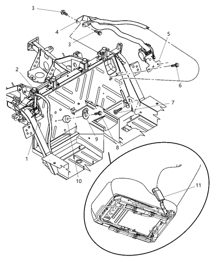 2003 Dodge Viper Anchor Plate, Rear Diagram for 5029290AA