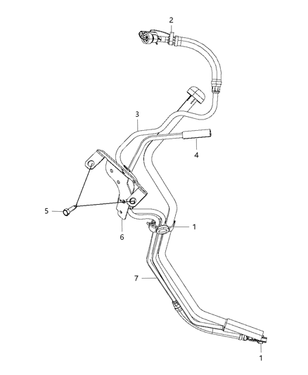 2011 Ram 1500 Bracket Fuel Bundle Diagram for 55398665AA