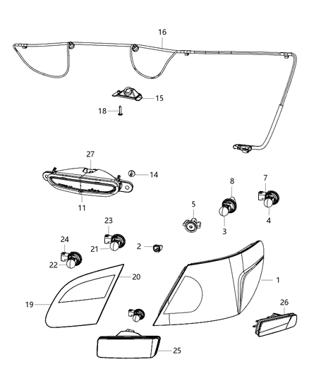 2008 Chrysler Sebring Socket, Rear Diagram for 68015084AA