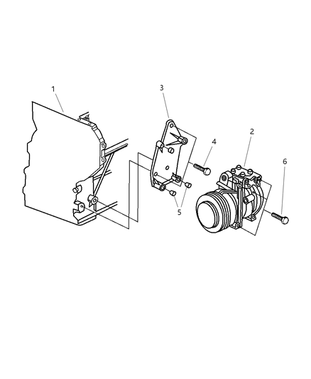 1999 Jeep Grand Cherokee Compressor, Mounting Diagram 1 - Thumbnail