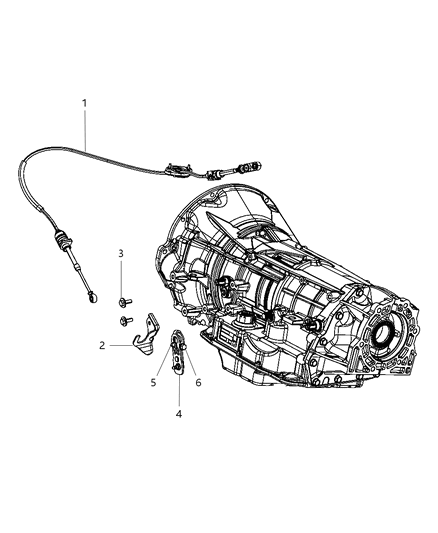 2008 Jeep Wrangler Gearshift Lever , Cable And Bracket Diagram 2 - Thumbnail