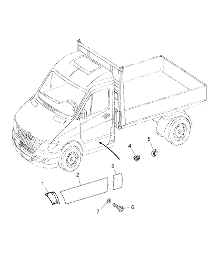 2008 Dodge Sprinter 3500 Exterior Ornamentation Moldings Diagram 2 - Thumbnail