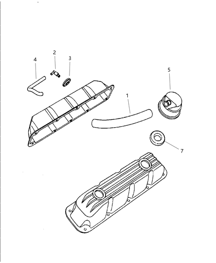 1999 Dodge Ram 3500 Regular Cab Crankcase Ventilation Diagram 1 - Thumbnail