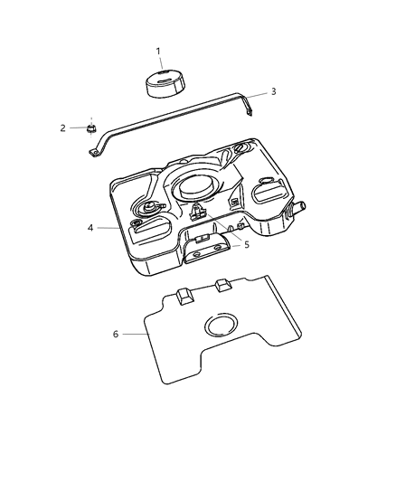 2005 Dodge Viper Strap Fuel Tank Diagram for 5290089AB