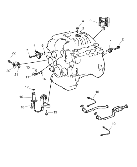 2004 Chrysler Crossfire Camshaft Sensor Diagram for 5101122AA