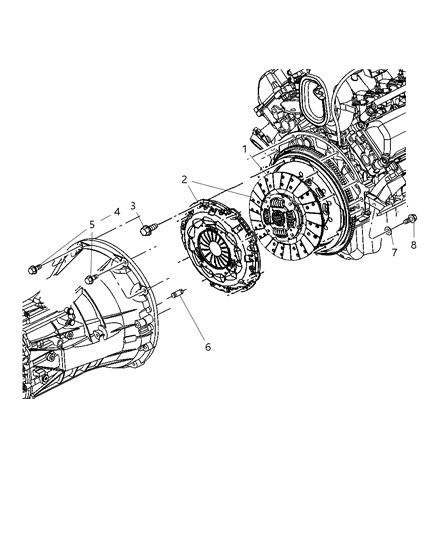 2003 Dodge Ram 3500 Pressure Plate Diagram for 4897532AC