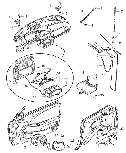 1998 Chrysler Sebring Capacitor Radio Noise Suppression Diagram for 4608359
