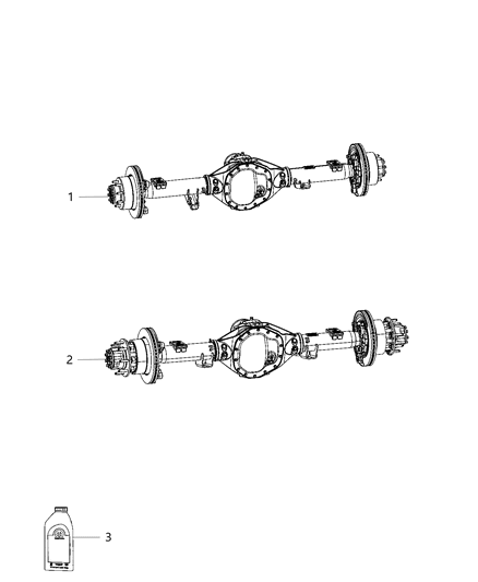 2019 Ram 3500 Cab Chassis Axle Assembly, Rear Diagram