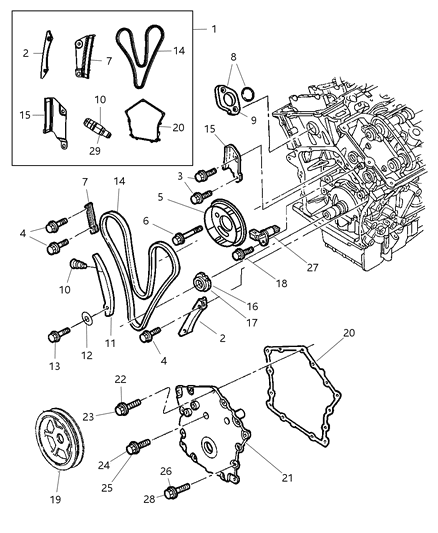 2007 Chrysler 300 Chain Guide, Passenger Side Diagram for 4792104