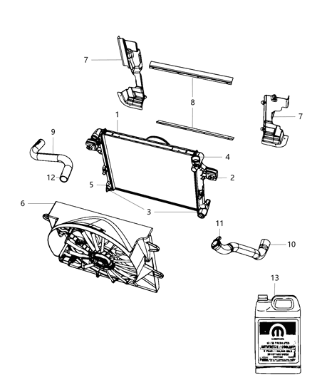2010 Jeep Commander Radiator & Related Parts Diagram 1 - Thumbnail