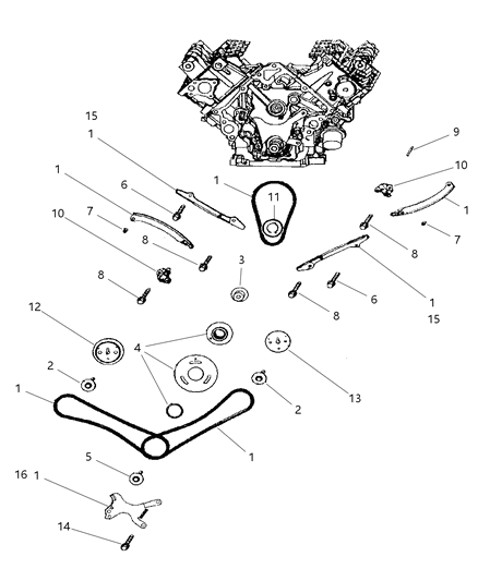 2004 Dodge Durango Timing Chain & Guides Diagram 2 - Thumbnail