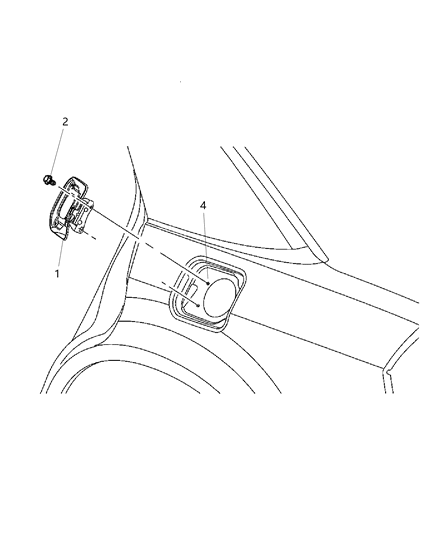 2008 Dodge Magnum Fuel Filler Housing & Door Diagram