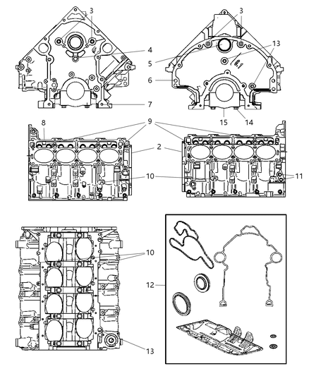 2007 Dodge Ram 3500 Cab Chassis Cylinder Block And Hardware Diagram 1 - Thumbnail
