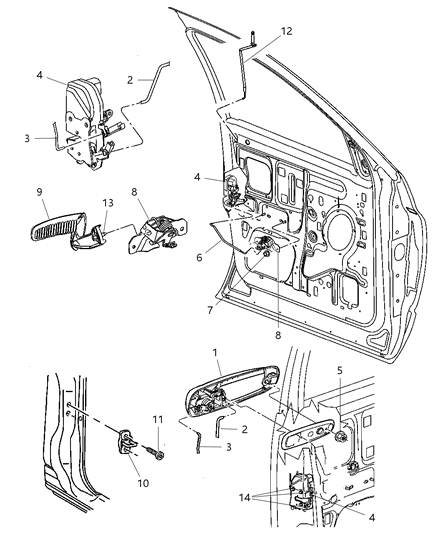 2007 Dodge Ram 3500 Cab Chassis Door, Front Lock & Controls Diagram