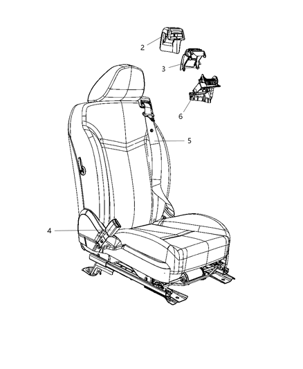 2007 Chrysler Sebring Seat Belts - Front Diagram