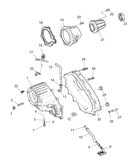 2002 Dodge Durango Case & Related Parts of Transfer Case Model Diagram 1 - Thumbnail