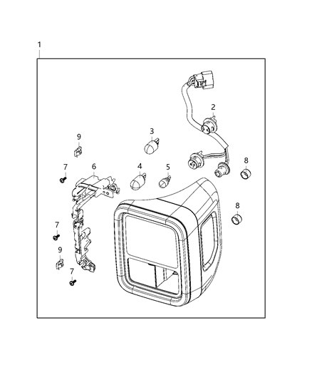 2021 Jeep Gladiator Parts, Tail Lamps Service Diagram 3 - Thumbnail