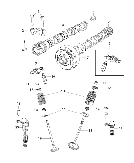 2019 Chrysler Pacifica Camshafts & Valvetrain Diagram 2 - Thumbnail