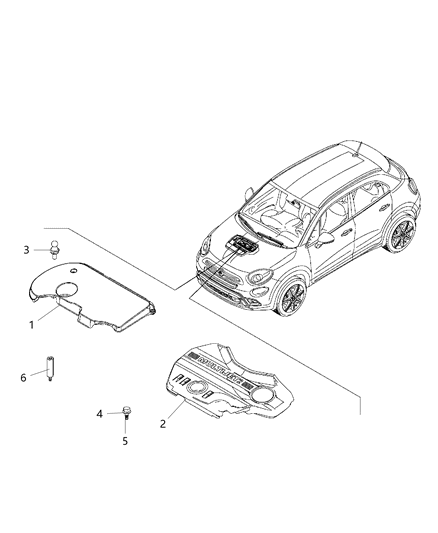 2019 Jeep Renegade Engine Cover & Related Parts Diagram 1 - Thumbnail