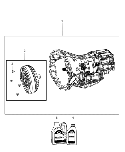 2009 Jeep Wrangler Transmission / Transaxle Assembly of Automatic Transmission Diagram 1 - Thumbnail