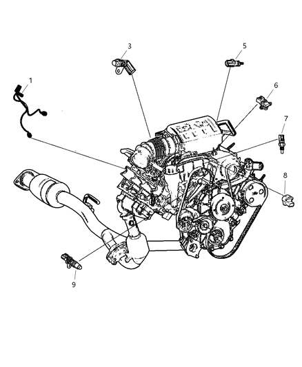 2004 Jeep Liberty Sensors - Engine Diagram 2 - Thumbnail