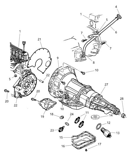 2004 Jeep Grand Cherokee Case Transmission Rear Diagram for 5003231AA