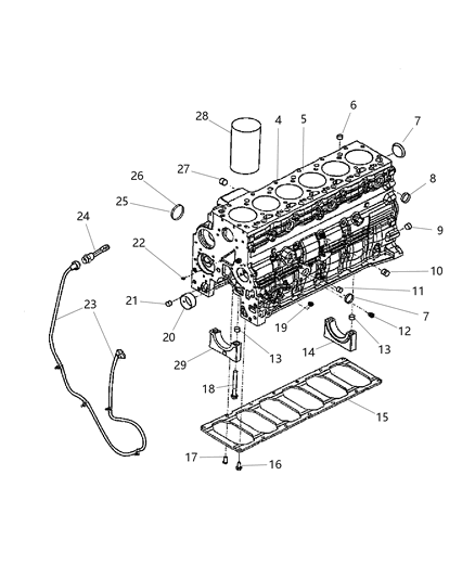 2006 Dodge Ram 2500 Engine Long Block Diagram for R8001619AA