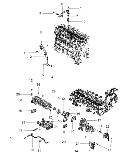 2011 Ram 3500 Pickup EGR Cooling System Diagram