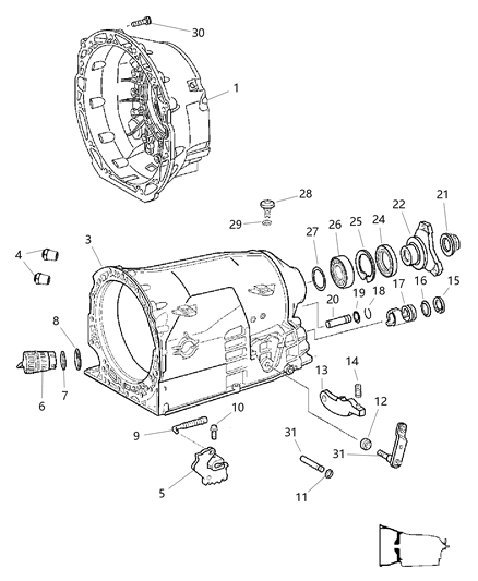 2006 Dodge Magnum Case Transmission Diagram for 52108099AA