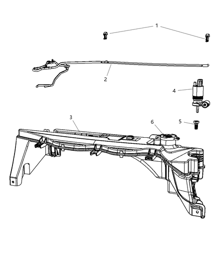 2010 Jeep Liberty Washer Reservoir Diagram for 68033042AB