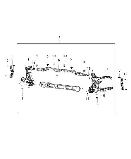 2018 Ram 3500 Cab Chassis Radiator Support Diagram