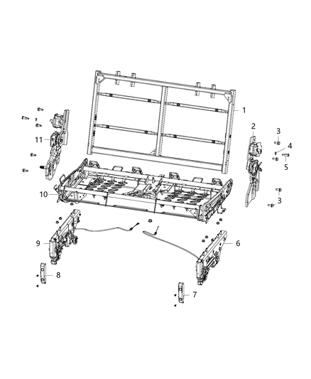 2020 Chrysler Voyager Second Row - Rear Seat Hardware, Bench Diagram 1 - Thumbnail