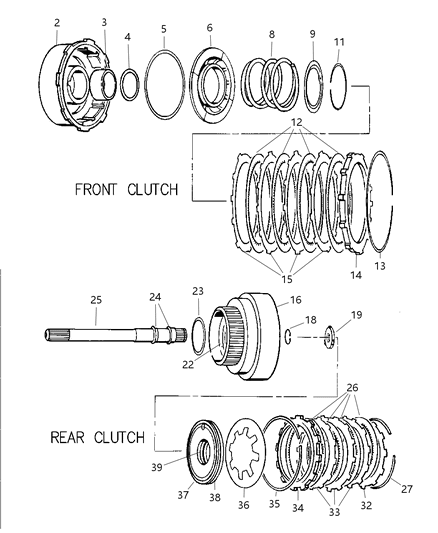 1999 Dodge Ram 3500 Regular Cab Clutch, Front & Rear With Gear Train Diagram 1 - Thumbnail