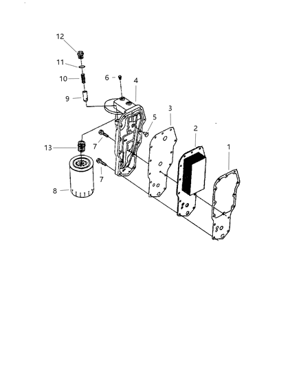 1998 Dodge Ram 2500 Regular Cab Engine Oil Cooler Diagram 1 - Thumbnail