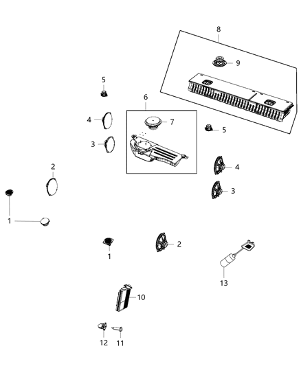 2018 Ram 3500 Pickup Speakers, Amplifiers, And Microphones Diagram