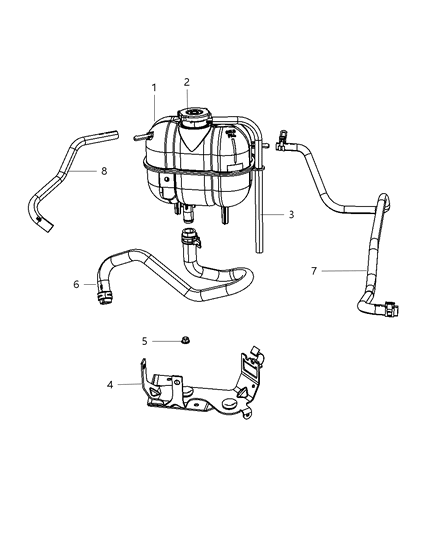 2008 Dodge Grand Caravan Coolant Recovery Bottle Diagram 1 - Thumbnail